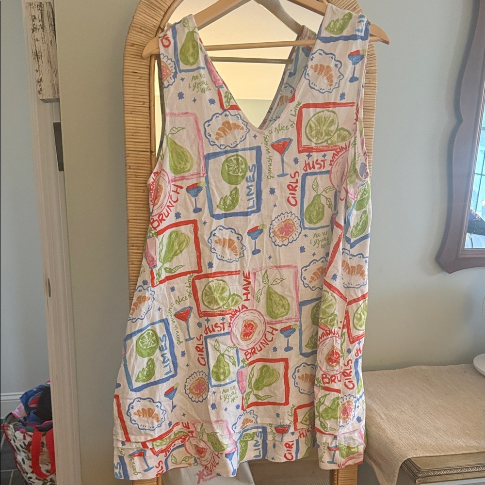 Cynthia Rowley White Mini Dress with Red, Green, Blue Print